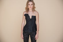 Load image into Gallery viewer, THE LINEN CORSET BLACK
