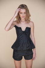 Load image into Gallery viewer, THE LINEN CORSET BLACK