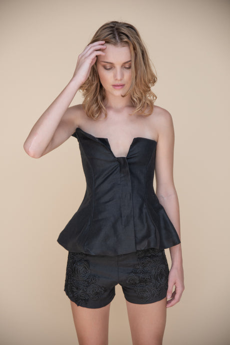 THE TWEED CORSET BLACK